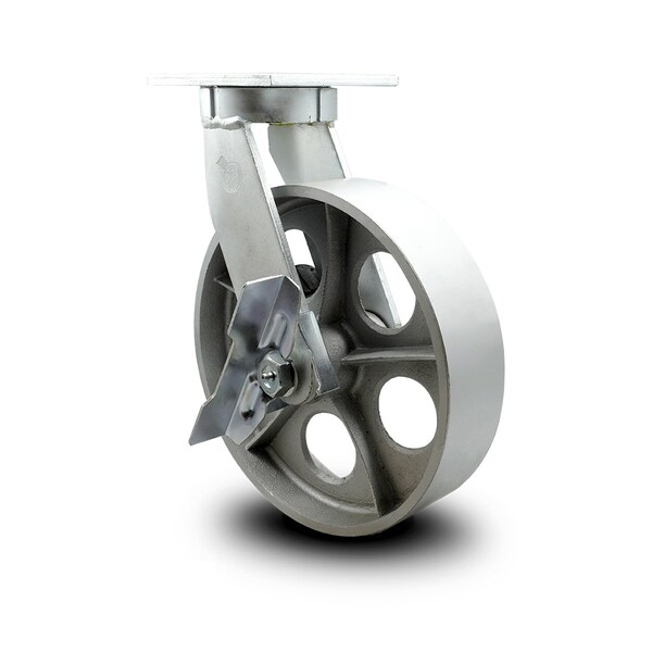 10 Inch Extra Heavy Duty Semi Steel Cast Iron Wheel Swivel Caster with Brake SCC